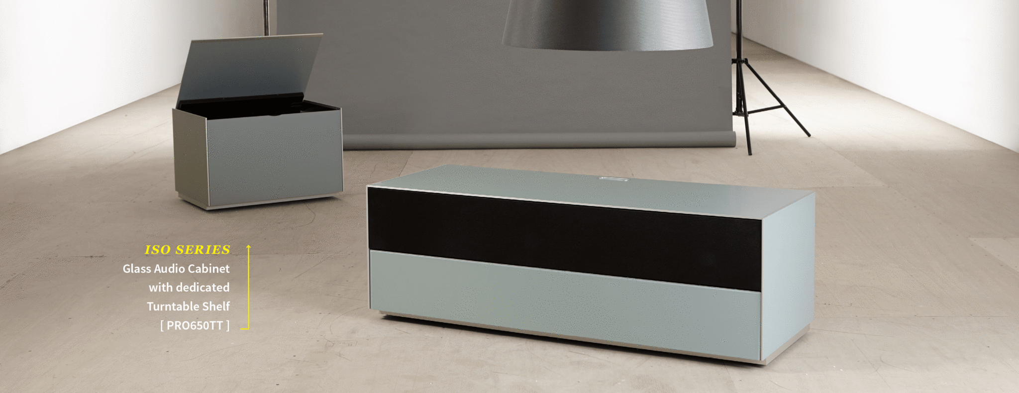 Glass online audio cabinet